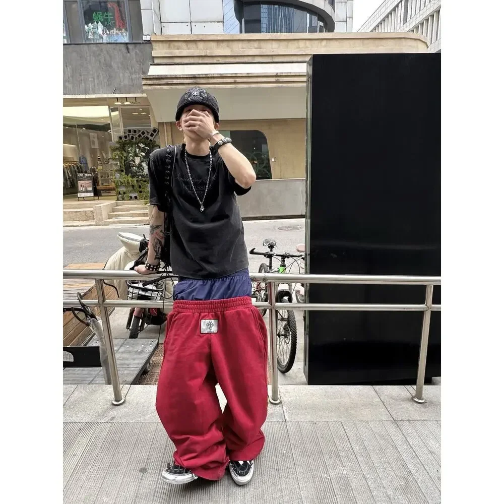 Double Waisted Baggy Sag Sweats Red Blue Yellow Ferrari Graphic Sweatpants